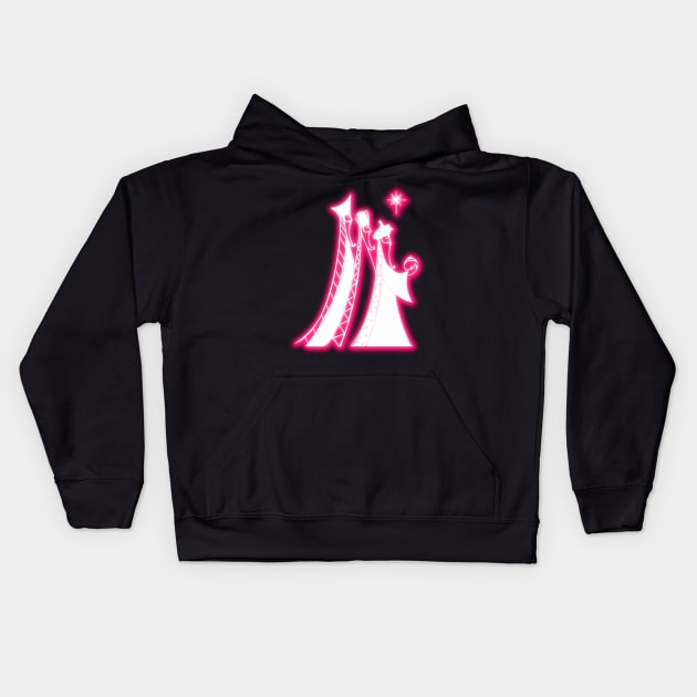 Pink Neon - The Three Kings Kids Hoodie by la chataigne qui vole ⭐⭐⭐⭐⭐